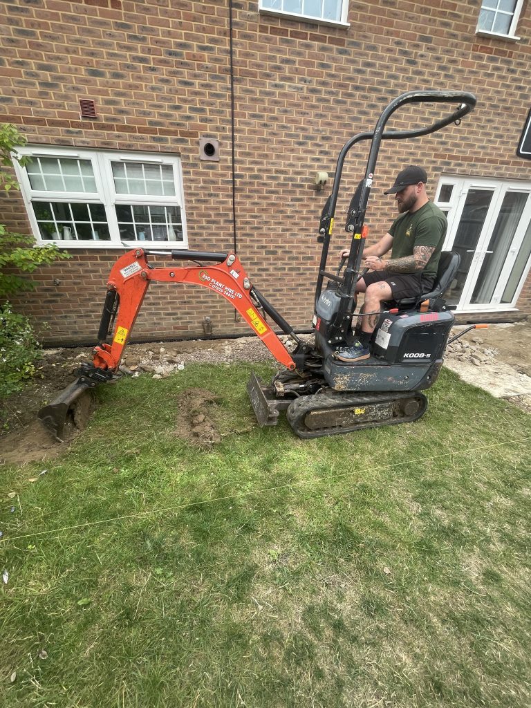 Foundation excavation and ground preparation for domestic construction in Hampshire