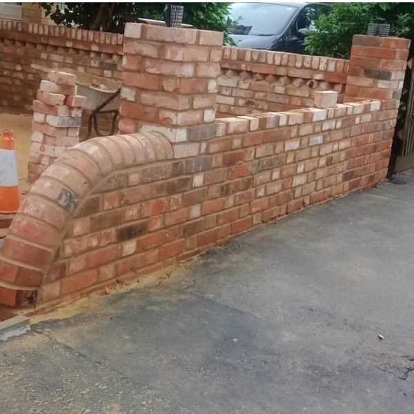 Brick garden wall with pillars in Fair Oak Eastleigh